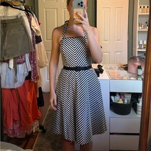 White House Black Market Strapless Chevron Dress